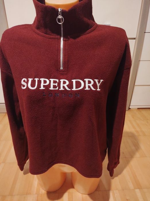 Bluza polarowa krótka oversize burgund