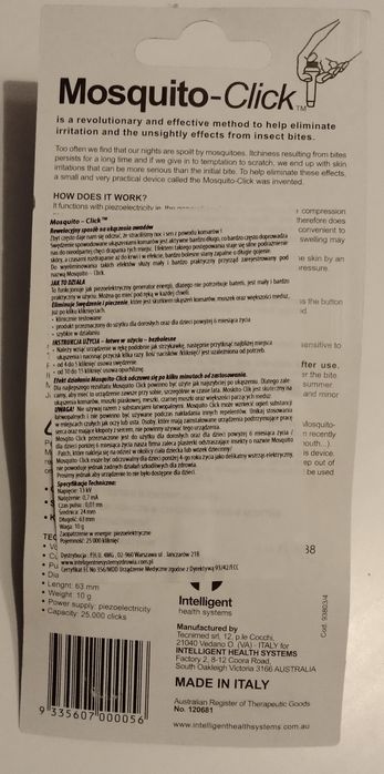 Zestaw opasek przeciw insektom MOSQUITO BAND 6x 2 pack + gratis CLICK