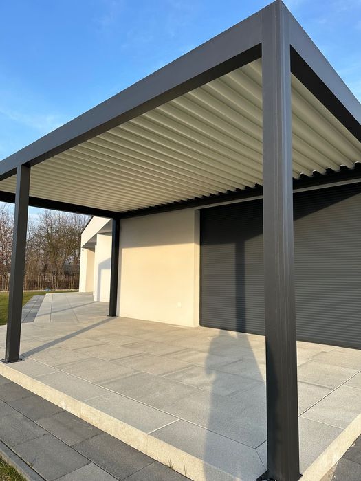 Pergole Tarasowe Lamelowe HARMON 4x6, Automatyczny Dach i Oświetlenie LED