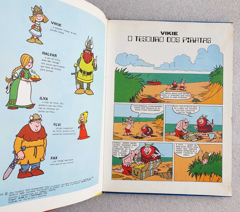 Antigo Livro Infantil ~ "VICKIE - O Tesouro dos Piratas" ~ 1975