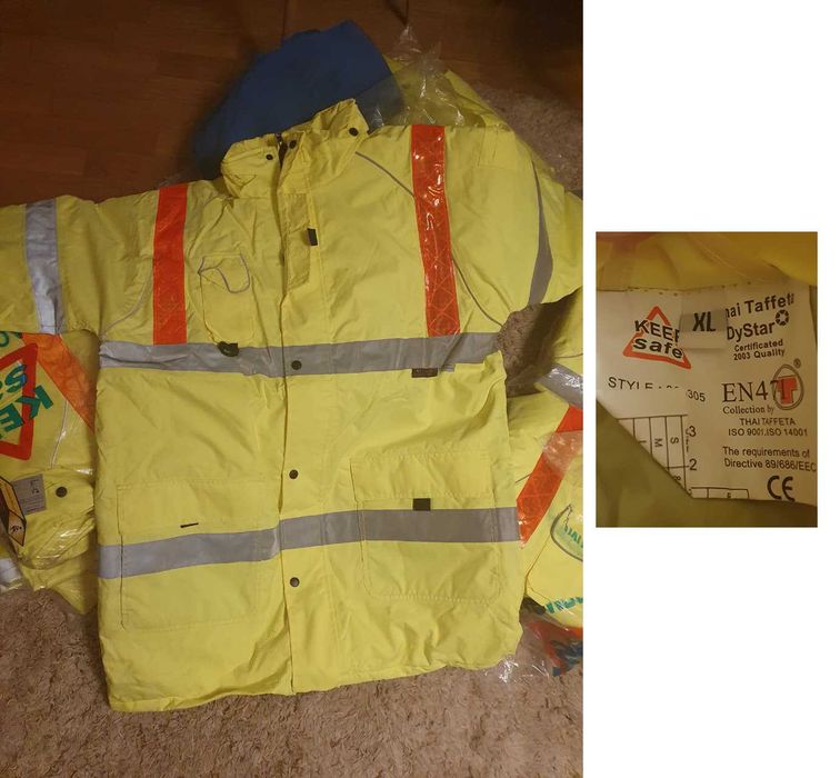 Плащ - куртка подовжена сигнальна / світловідбиваюча KEEP SAFE, L, дві XL, дві XXL