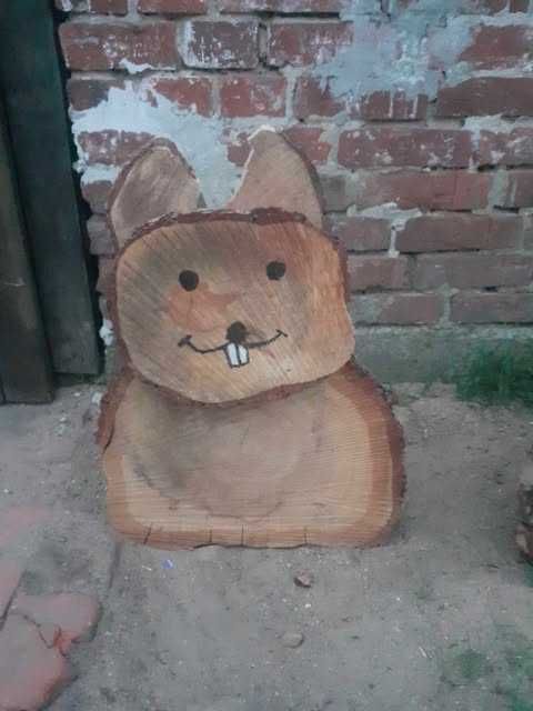 sprzedam samo robione zające z drewana