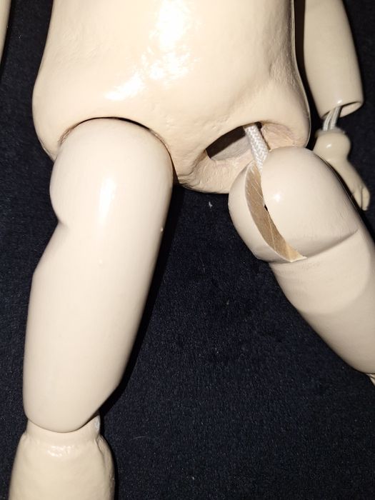 Kolekcja stara lalka drewniana + porcelanowa głowa