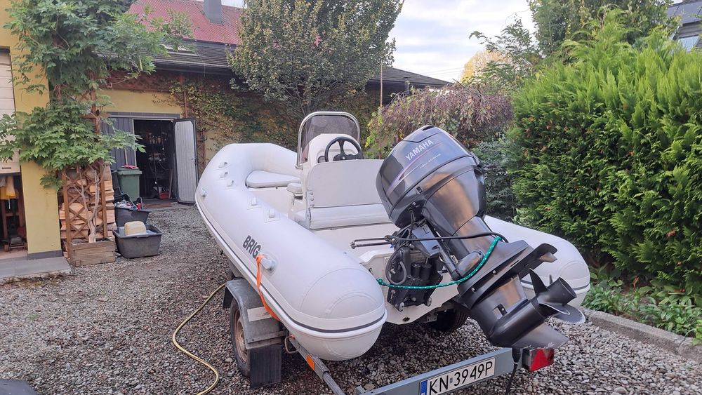 Łódż motorowa rib po generalnym remoncie silnik yamacha, przyczepa