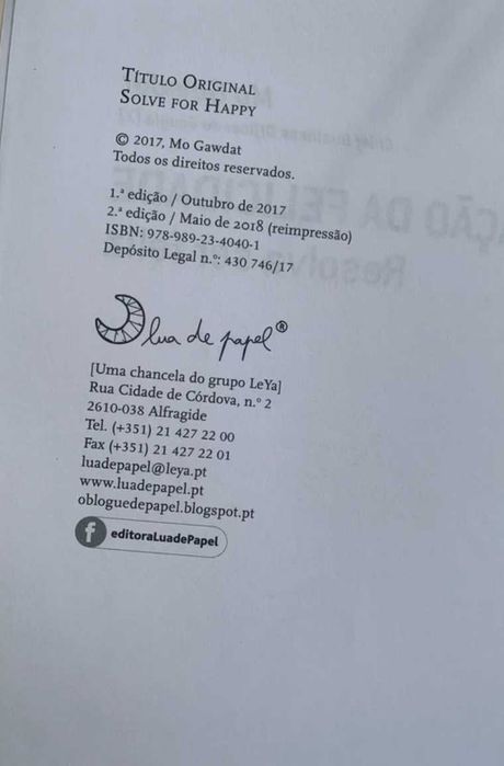 Livro A Equação da Felicidade Resolva ser feliz de Mo Gawdat 2ª Edição