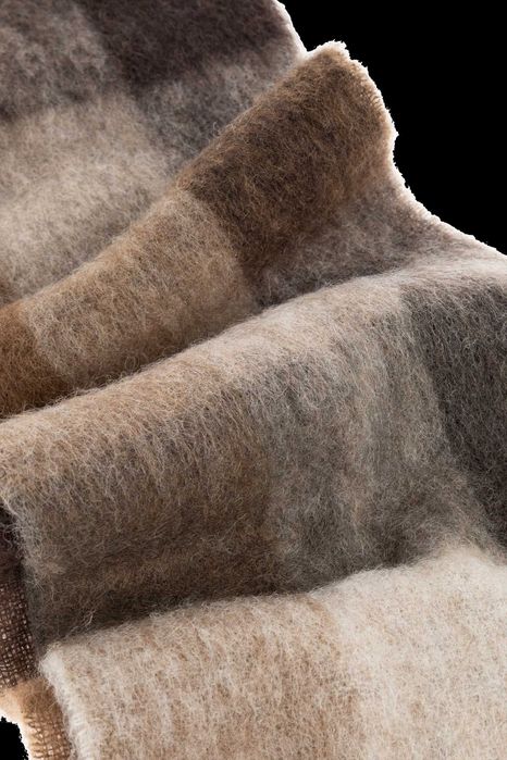 Шарф Acne Studios Checked Wool Fringe Scarf Dark Brown/White/Brown