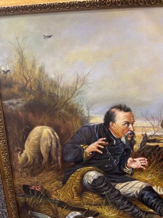 Картина охотники на привале