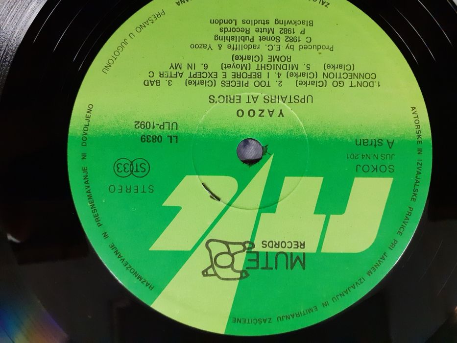Yazoo - Upstairs At Erics winyl