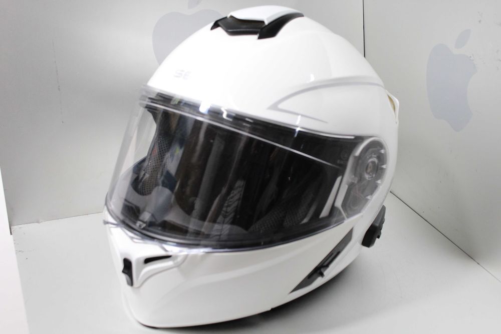 Мотошолом Білий SENA Outrush R SP85 Bluetooth XL-60см