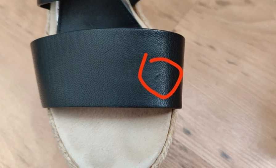 Skórzane sandały na koturnie premium