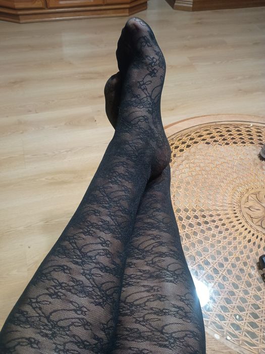 Rajstopy koronkowe czarne