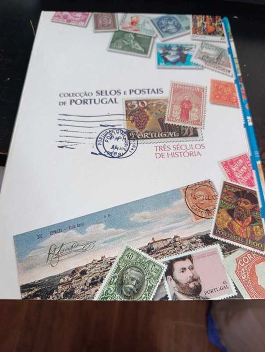 Coleção selos e postais de Portugal com livro