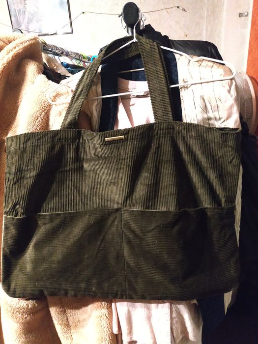 Torebka  stoper zieleń sztruks z saszetką  nowa