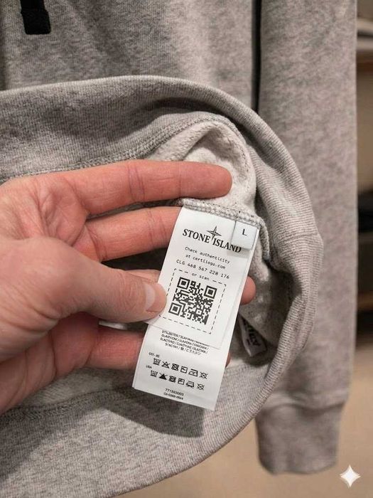 Stone Island Толстовка Мужская - Серое Худи Стон Айленд