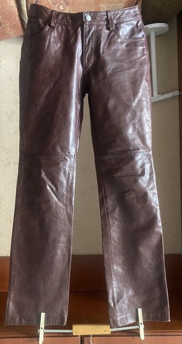 Брюки кожаные байкерские штаны женские кожа натуральная