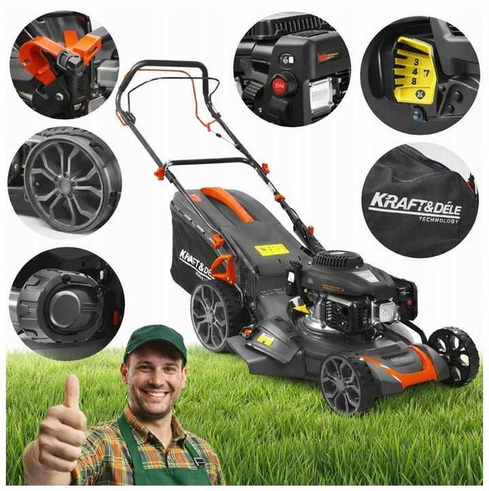 Kosiarka Spalinowa 51CM Napęd 200CC 9KM Mulczowanie 70l Kraft Sklep