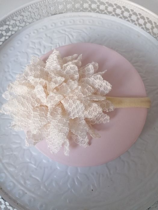 Opaska wianek wianuszek chrzest chrzciny kwiatki sesja boho