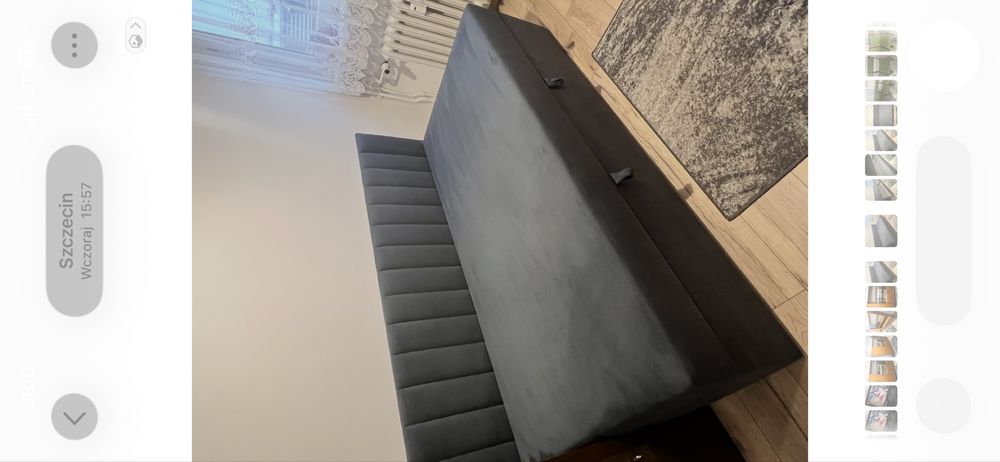 Łóżko/Tapczan tapicerowany grafitowy 90x200