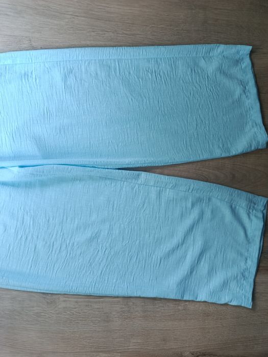 Letnie szerokie spodnie wide leg baby blue r.M