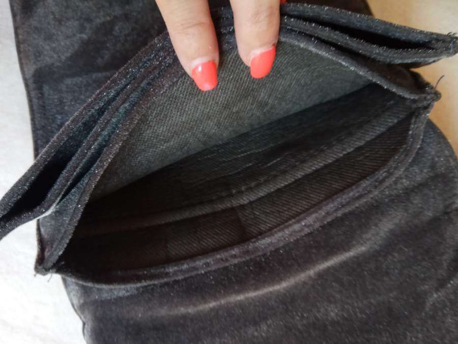 Bolsa Cinzenta Veludo - Elegante - Festa - NOVA
