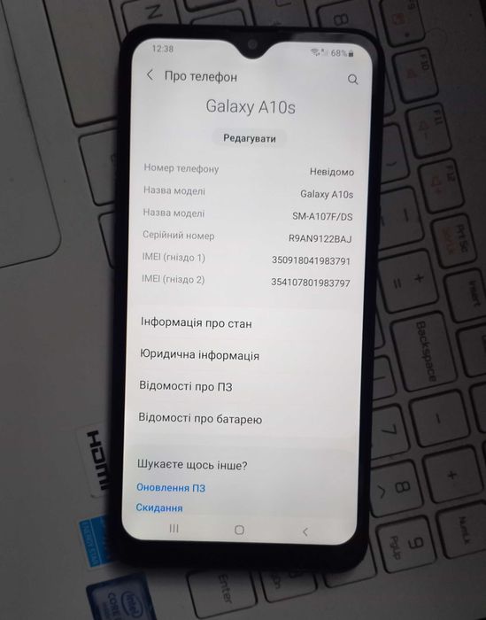 Samsung A10s Black android 11 . SM-A107F