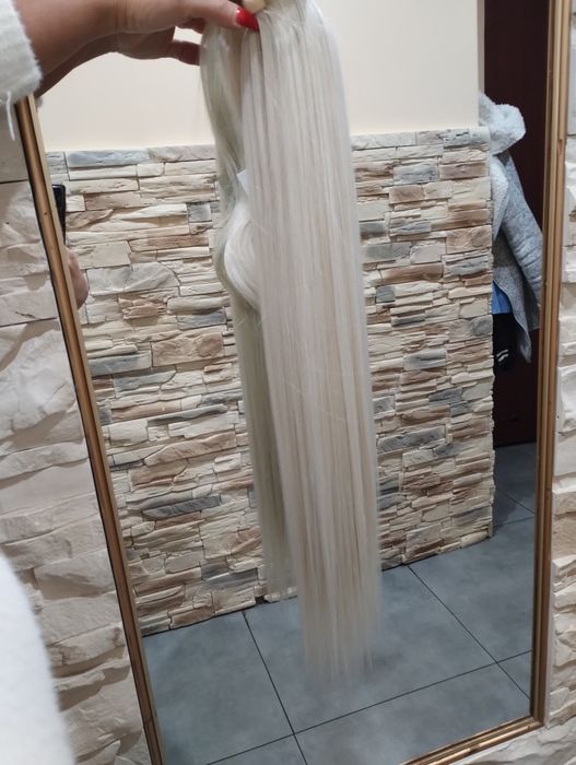 Włosy Kucyk blond  70 cm gęsty