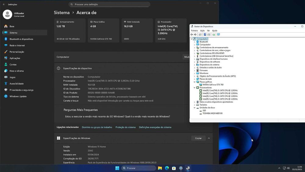 PC Gaming Intel + Nvidia + SSD + 1TB