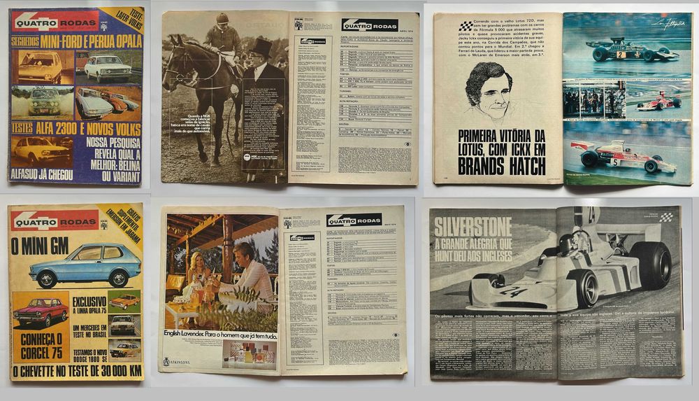 Coleção de revistas Quatro Rodas de 1973, 1974