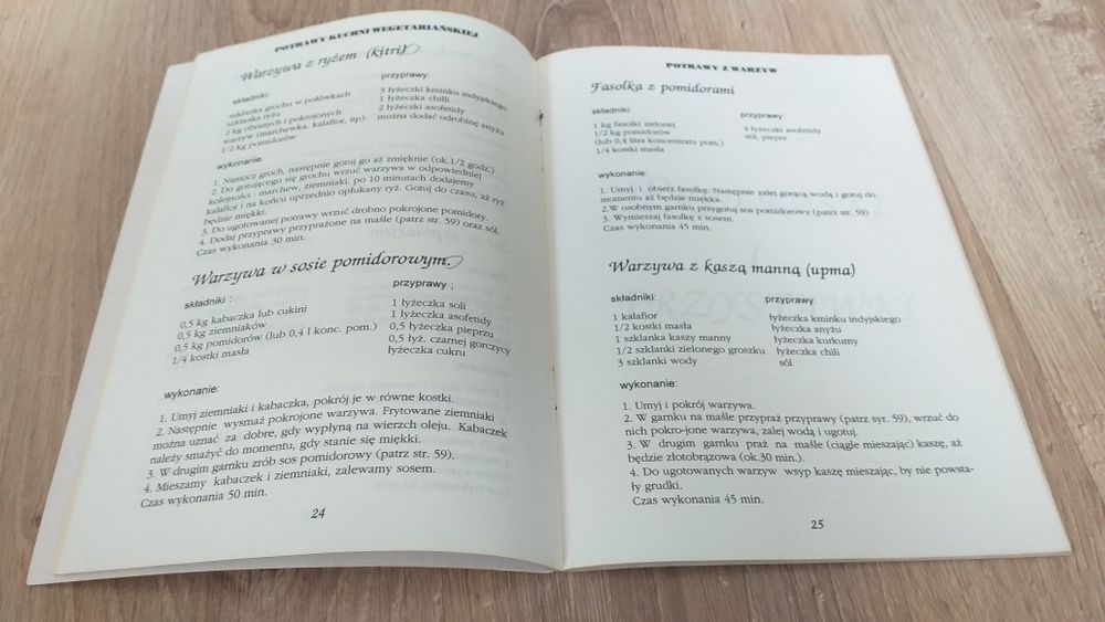 Potrawy kuchni wegetariańskiej książka z przepisami