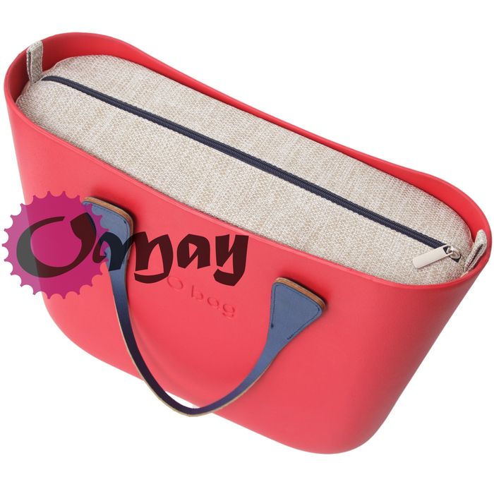 Naturalny organizer do OBAG STANDARD beż struktura granat wkład OMAY