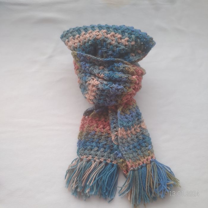 Cachecol de lã em crochê