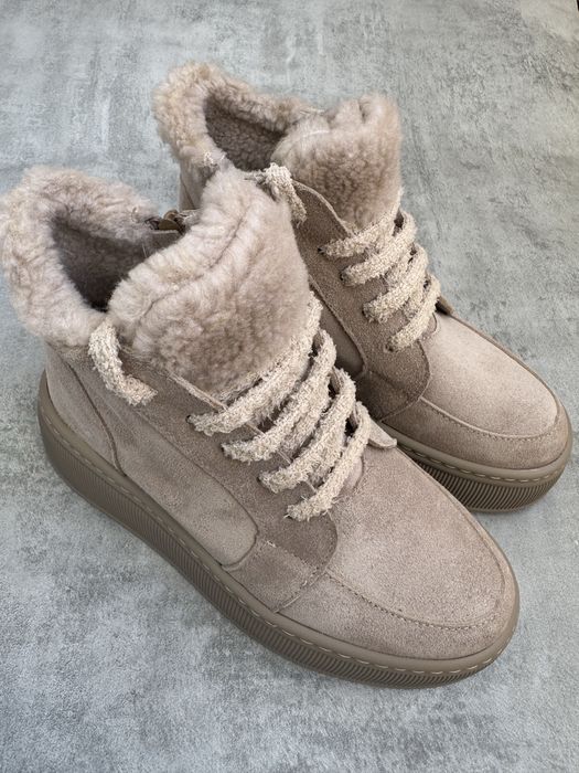 Зимові хайтопи черевики натуральний замш