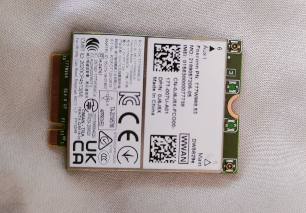 Dell Modem Foxconn DW5829e 4G WWAN LTE Latitude