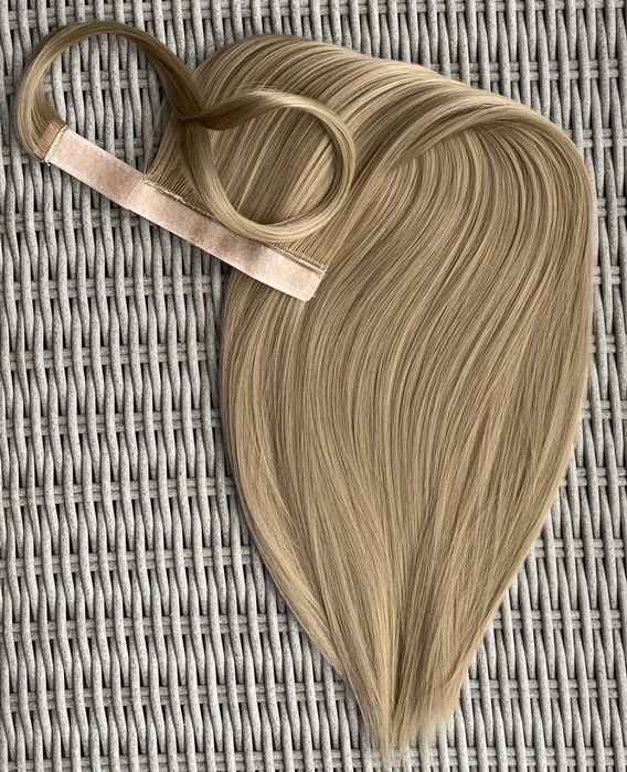 Premium Ultra włosy doczepiane, naturalny blond, kucyk,treska 36.
