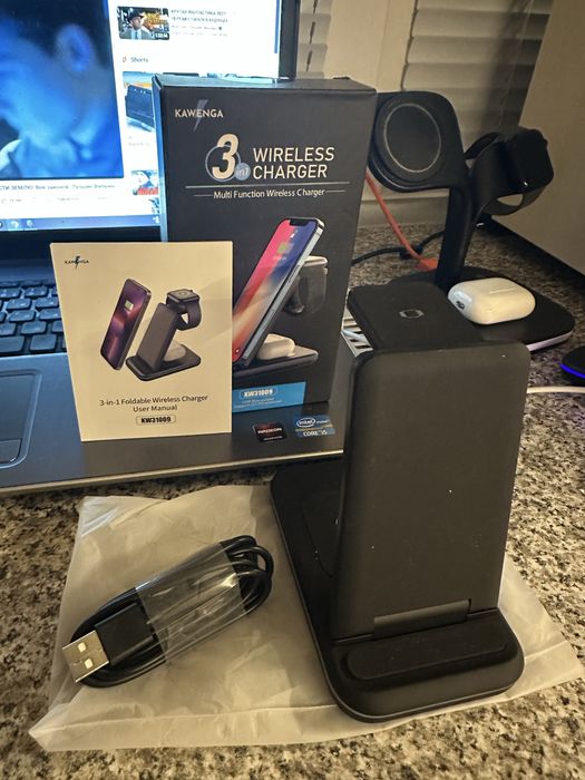 Зарядне 3 в 1 бездротовий