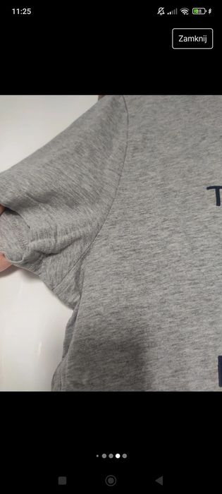 Szary klasyczny t-shirt bawełniany Tommy Hilfiger M