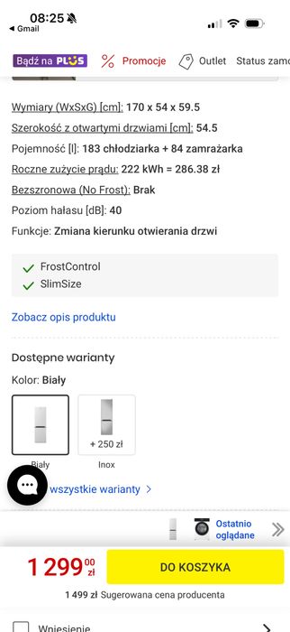 Lodówka Amica biala