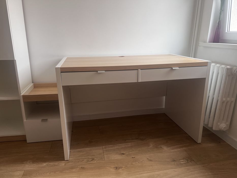 Meble młodzieżowe: biurko + szafka nocna + wysoka szafka