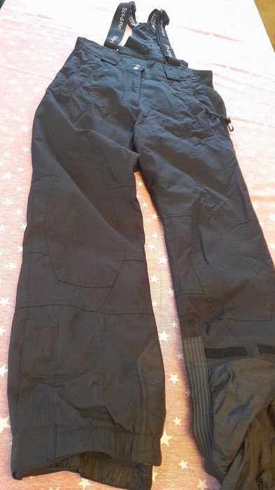 spodnie narciarskie czarne z szelkami, XXS, XS, S, taliowane, ok. 164