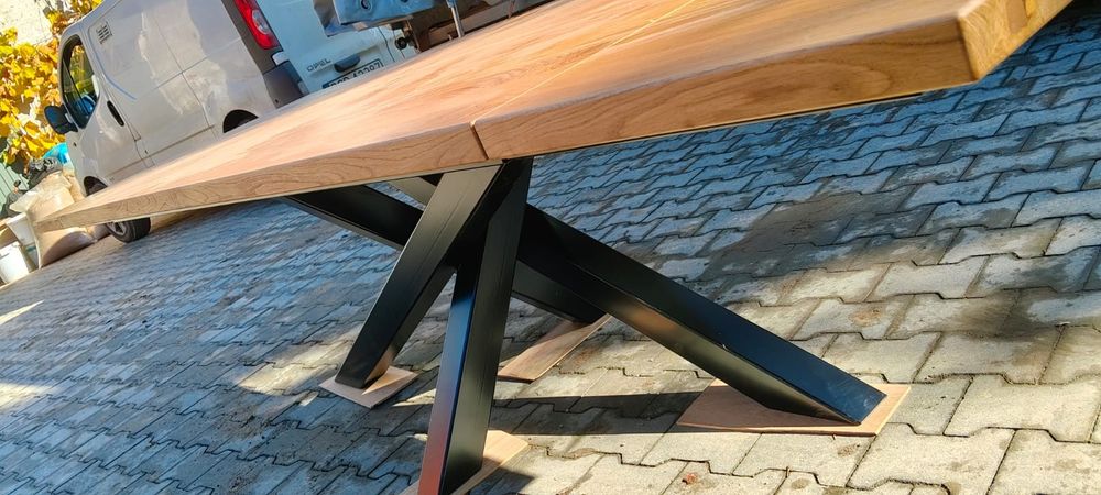 Stół  drewniany  dębowy lity drewno loftowy od ręki