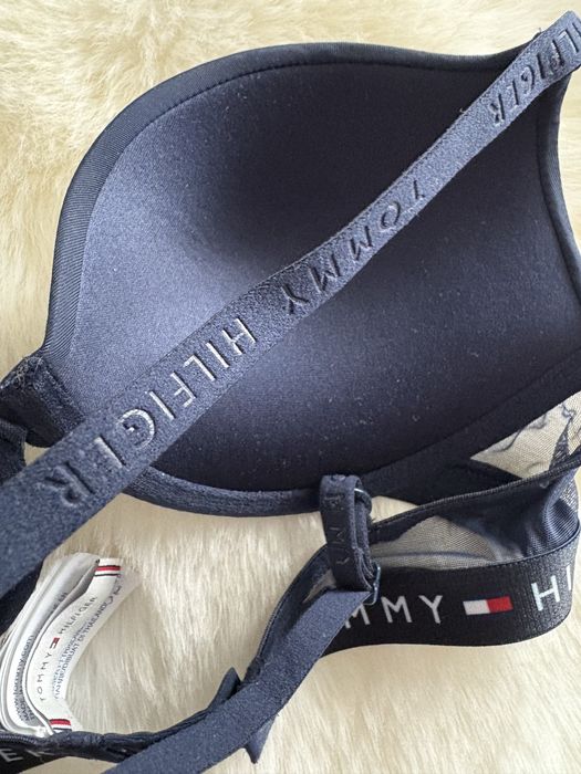Tommy Hilfiger ciemny granat usztywniany biustonosz 75C M stanik