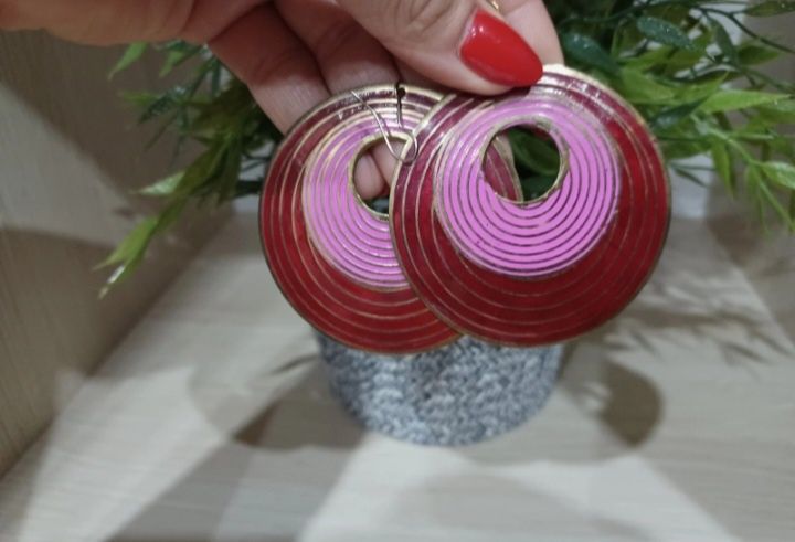 Blaszane kolczyki koła vintage