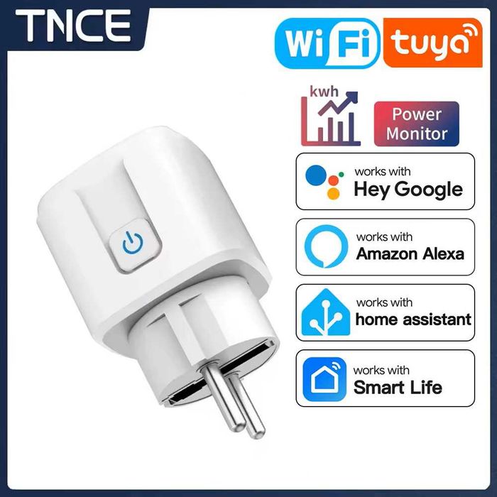 Розумна розетка TNCE Wi-Fi 20A моніторинг електроенергії, Smart Life