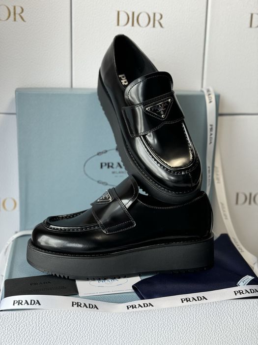 Mokasyny Prada Black Leather