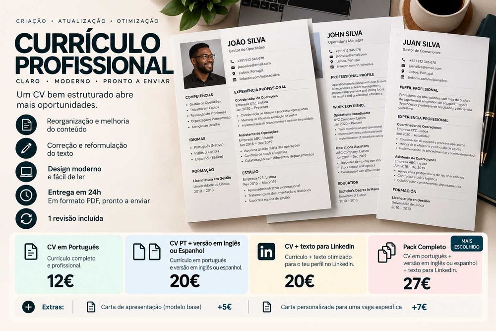 Criação e atualização de CV / Currículo profissional