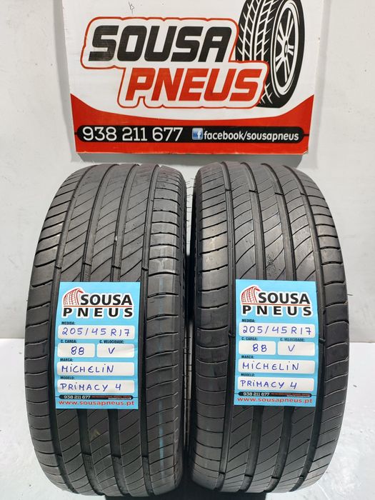 2 pneus semi novos 205-45R17 Michelin - Oferta da entrega - 100 Euros