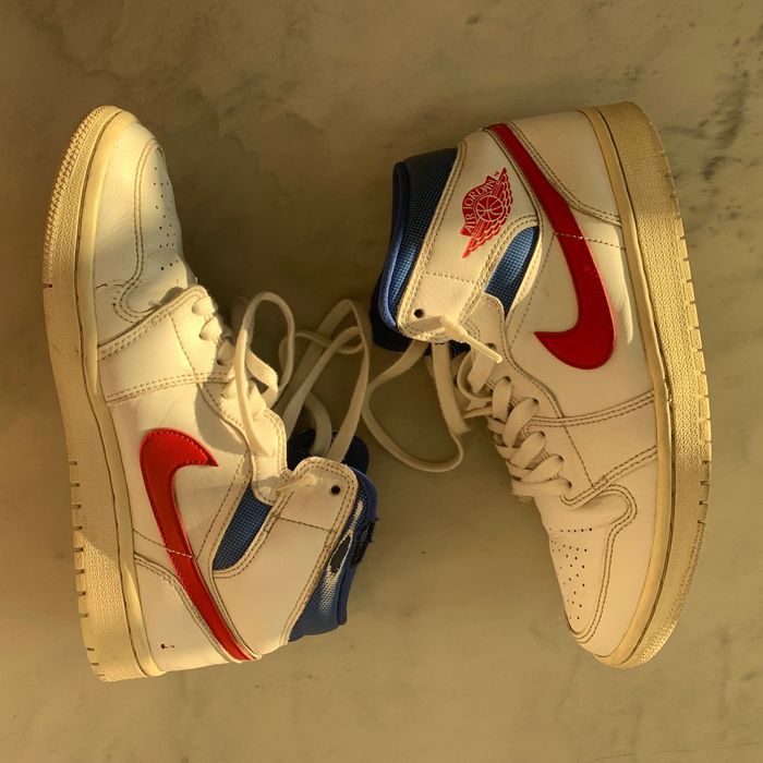 Nike Air Jordan 1 Retro Mid W White Red Royal Blue