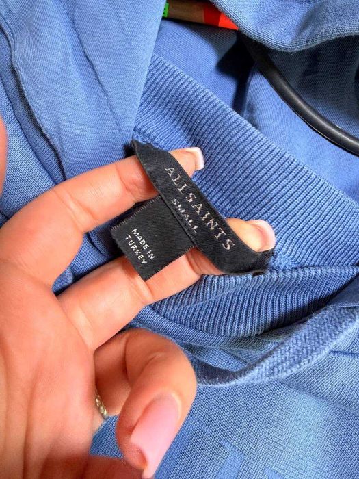 Худи AllSaints синее оригинал S базовое кофта с капюшоном