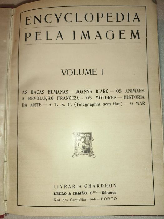 Encyclopedia Pela Imagem 3 volumes vintage da Lello & Irmãos