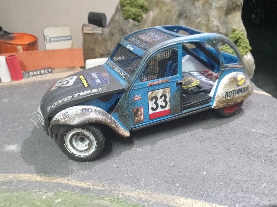 Miniatura 1/17 citroen 2 CV pop cross do fabricante sólido, peça única